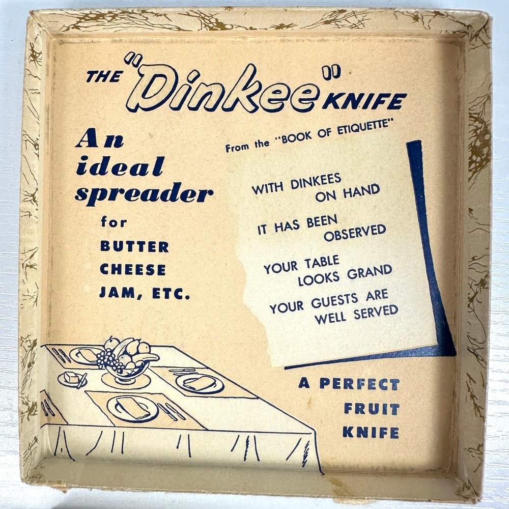 Mid Century Dinkee Knives Set 6 G.H. Canada Stainless Steel Spreaders in Box - Picture 9 of 10
